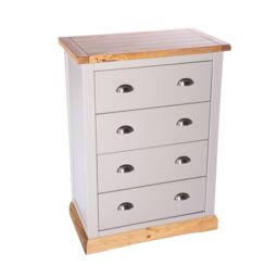 Cabinet Bits Bomporto 4 Drawer Chest of Drawers Chrome Cup Handle in Light Grey - thumbnail 5