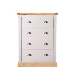 Cabinet Bits Bomporto 4 Drawer Chest of Drawers Chrome Cup Handle in Light Grey - thumbnail 2