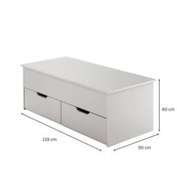 Nordara White Lift Top Wooden Coffee Table with 2 Large Storage Drawers - Size: 100 cm x 80 cm - thumbnail 2