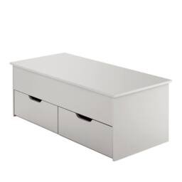 Nordara White Lift Top Wooden Coffee Table with 2 Large Storage Drawers - Size: 100 cm x 80 cm