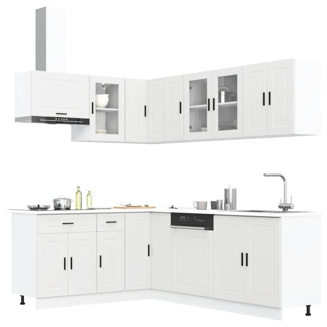 Berkfield Home 11 Piece Kitchen Cabinet Set Porto White Engineered Wood - image 1
