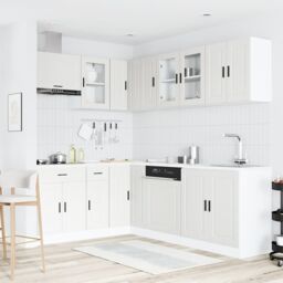 Berkfield Home 11 Piece Kitchen Cabinet Set Porto White Engineered Wood - thumbnail 3