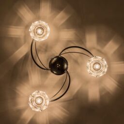 Harper Living Polished Chrome Spiral 3 Light Semi Flush Ceiling Light in Silver - thumbnail 3