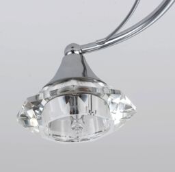 Harper Living Polished Chrome Spiral 3 Light Semi Flush Ceiling Light in Silver - thumbnail 4