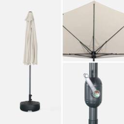 sweeek 2.5m Round Half Parasol For Balcony in White - thumbnail 4