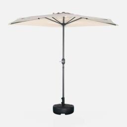 sweeek 2.5m Round Half Parasol For Balcony in White - thumbnail 2