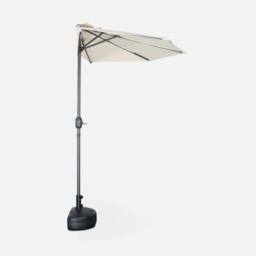 sweeek 2.5m Round Half Parasol For Balcony in White - thumbnail 3