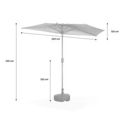 sweeek 2.5m Round Half Parasol For Balcony in White - thumbnail 6