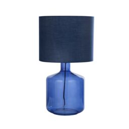 Lighting Collection Blue Glass Table Lamp - thumbnail 3