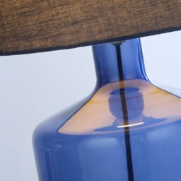 Lighting Collection Blue Glass Table Lamp - thumbnail 4