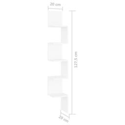 Berkfield Home Wall Corner Shelf White 20x20x127.5 cm Engineered Wood - thumbnail 8