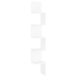 Berkfield Home Wall Corner Shelf White 20x20x127.5 cm Engineered Wood - thumbnail 3