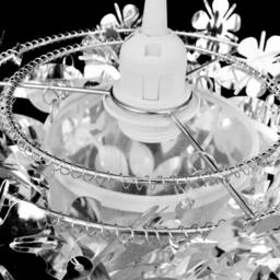 Berkfield Home Leaves Paillette Pendant Chandelier Lamp 21, 5 x 30 cm Silver