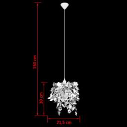 Berkfield Home Leaves Paillette Pendant Chandelier Lamp 21, 5 x 30 cm Silver - thumbnail 9