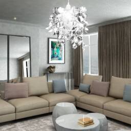 Berkfield Home Leaves Paillette Pendant Chandelier Lamp 21, 5 x 30 cm Silver - thumbnail 8