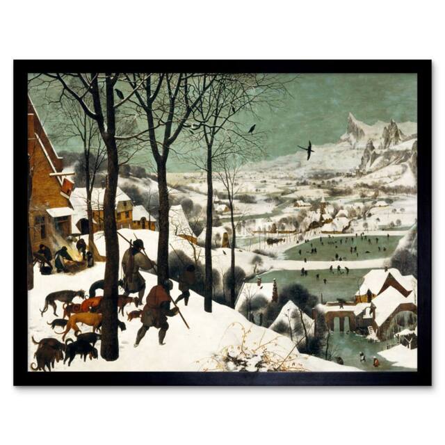 "Artery8 Pieter Bruegel The Elder Hunters In The Snow Winter Framed Art Print - Size: W12"" x H16""" - image 1