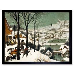 "Artery8 Pieter Bruegel The Elder Hunters In The Snow Winter Framed Art Print - Size: W12"" x H16""" - thumbnail 1