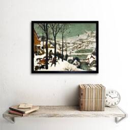 "Artery8 Pieter Bruegel The Elder Hunters In The Snow Winter Framed Art Print - Size: W12"" x H16""" - thumbnail 2