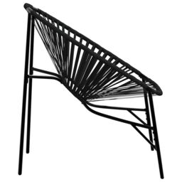 Berkfield Home Garden Chair Set 3 pcs Black Poly Rattan - thumbnail 7