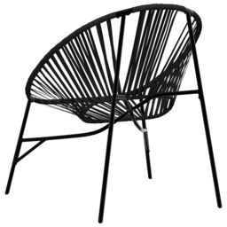 Berkfield Home Garden Chair Set 3 pcs Black Poly Rattan - thumbnail 8