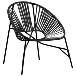 Berkfield Home Garden Chair Set 3 pcs Black Poly Rattan - thumbnail 3