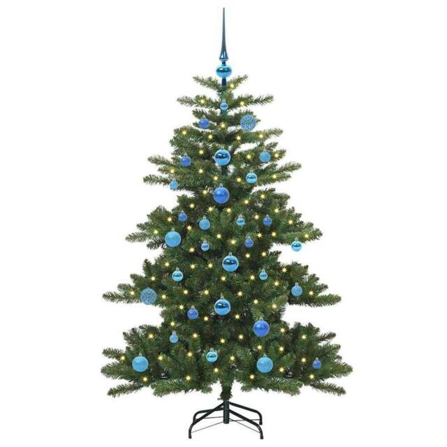 Berkfield Home Elegant Artificial Hinged Christmas Tree with 150 LEDs 150 cm PVC in Green - image 1