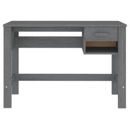 Berkfield Home Desk HAMAR Dark Grey 110x40x75 cm Solid Wood Pine - Size: 110 x 40 x 75 cm - thumbnail 5