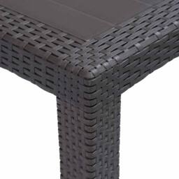 Berkfield Home Garden Table Brown 220x90x72 cm Plastic Rattan Look in Dark Brown - Size: 220 x 90 x 72 cm