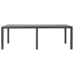 Berkfield Home Garden Table Brown 220x90x72 cm Plastic Rattan Look in Dark Brown - Size: 220 x 90 x 72 cm - thumbnail 3