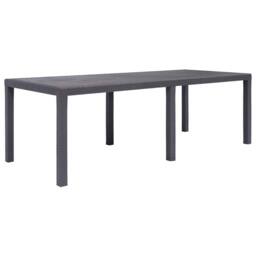 Berkfield Home Garden Table Brown 220x90x72 cm Plastic Rattan Look in Dark Brown - Size: 220 x 90 x 72 cm - thumbnail 2