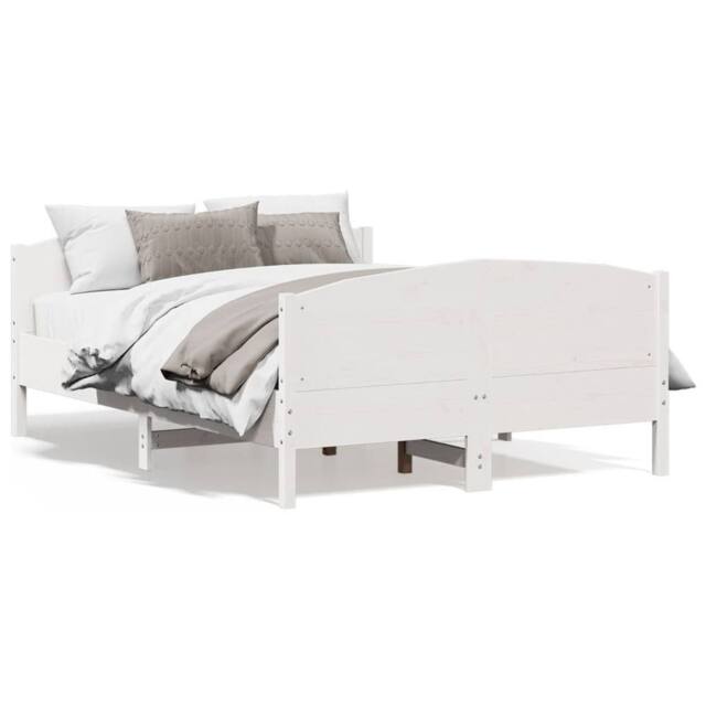 Berkfield Home Bed Frame without Mattress White 140x200 cm Solid Wood Pine - image 1