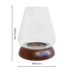 Lemon Pavilion Furniture and Decor Harvey Cylinder Lantern - Walnut - L21 x W21 x H28.5 cm - Brown - thumbnail 4