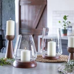 Lemon Pavilion Furniture and Decor Harvey Cylinder Lantern - Walnut - L21 x W21 x H28.5 cm - Brown - thumbnail 3
