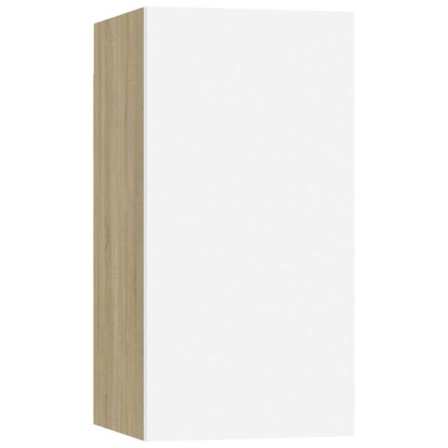 Berkfield Home TV Cabinet White & Sonoma Oak 30.5x30x60 cm Engineered Wood - image 1