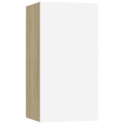 Berkfield Home TV Cabinet White & Sonoma Oak 30.5x30x60 cm Engineered Wood