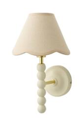 ValueLights Bobbins Cream Bobble Wall Light & Colour Trim Linen Lamp Shade in Baby Pink - thumbnail 6