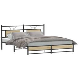 Berkfield Home Decorative Bed Frame without Mattress Sonoma Oak 160x200 cm Engin in Brown - thumbnail 3
