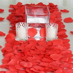 Shatchi 300pcs Red Silk Rose Petals Wedding Mothers Day Wedding Confetti Anniversary Table Decorations - thumbnail 3