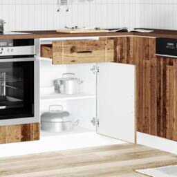 Berkfield Home Kitchen Base Cabinet Lucca Old Wood Engineered Wood in Brown - thumbnail 1
