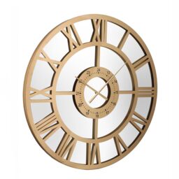 Charles Bentley Coniston Indoor Outdoor Mirrored Skeleton Wall Clock 80cm in Gold - thumbnail 6