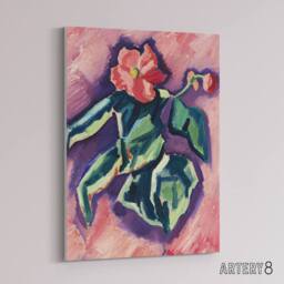 "Artery8 Pink Begonias Abstract Painting Hartley Canvas Wall Art - Size: W18"" x H24""" - thumbnail 2