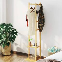 KORVIXA Garment Coat Clothes Stand Rack in Natural - Size: 900mm - thumbnail 3