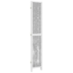Berkfield Home Room Divider 3 Panels White Solid Wood Paulownia - thumbnail 5