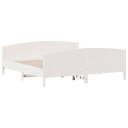 Berkfield Home Bed Frame without Mattress White 180x200 cm Super King Solid Wood Pine - thumbnail 6