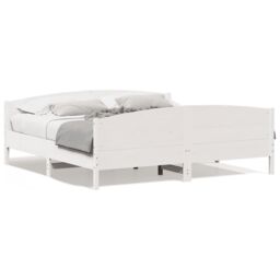 Berkfield Home Bed Frame without Mattress White 180x200 cm Super King Solid Wood Pine - thumbnail 2