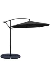 Living and Home Outdoor 3M Large Cantilever Parasol with Cross and Fillable Base in Black - thumbnail 3