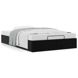 Berkfield Home Ottoman Bed Frame without Mattress Black Double Faux Leather - thumbnail 4