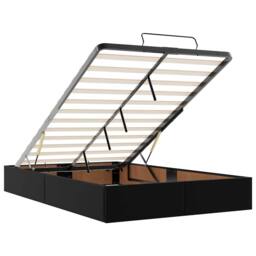 Berkfield Home Ottoman Bed Frame without Mattress Black Double Faux Leather - thumbnail 9