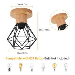 COMELY Industrial Ceiling Light, Ceiling Light Made of Wood & Metal, E27 - thumbnail 6