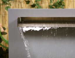 Primrose Stainless Steel Water Feature Blade Fountain Indoor Outdoor Use 57cm in Metallic Silver - thumbnail 2